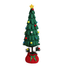 Mini sapin de Noël artificiel avec socle en bois – Décoration de table en pin pour les fêtes de fin d'année, convient à la maison et au bureau.