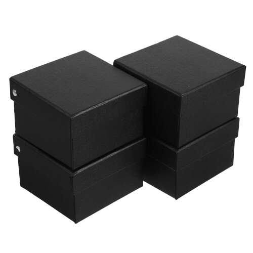 4-pack svarta slipsaskar eleganta pappersförpackningsaskar för slipsar, halsdukar och accessoarer