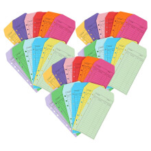 36Pcs Cashier Register Envelopes Assorted Color Cardstock for Retail and Restaurant