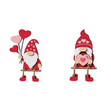 Juego de 2 piezas de decoración de corazones de madera 3D para San Valentín