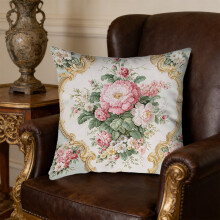 Housse de coussin décorative à motif floral vintage – Style champêtre, compatible avec les coussins standards