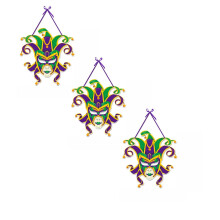 3 decorazioni per porta di Carnevale – Cartello per portico, decorazione da appendere per feste in maschera di Carnevale, decorazione per