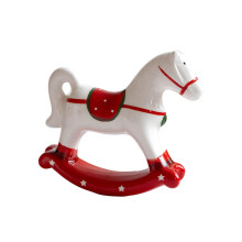 Statue de cheval à bascule en céramique, sculpture de cheval, objet de table décoratif et fonctionnel, petite statue pour le centre d'un meuble de
