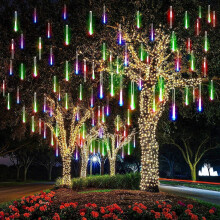 Rain Lights, Meteor Lights,Meteor rain Lights 30cm 10 Tube Solar rain Lights with for Christmas Parties Wedding Christmas Tree