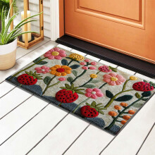 Tapis de bain ultra-absorbant et antidérapant à motif floral mignon pour salle de bain, baignoire, douche, salon, chambre, cuisine, sol
