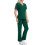 Nurse Scrubs Set Dark Green Solid Short Sleeve Top and 3