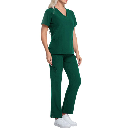 Nurse Scrubs Set Dark Green M 2