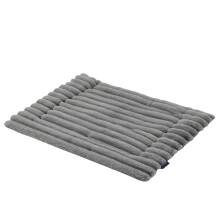 Grå randig plyschmatta för husdjur 61x45cm