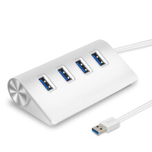 Concentrador USB 3.0 de 4 puertos – Aluminio, 5 Gbps, Plug & Play