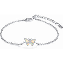 Armband aus Sterlingsilber mit Opal-Schmetterling für Damen