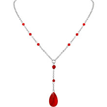 Zarte, tropfenförmige Y-Halskette in Schwarz und Rot im Gothic-Stil, Gothic-Emo-Halskette, Gothic-Schmuck, Weihnachtsgeschenk für Frauen