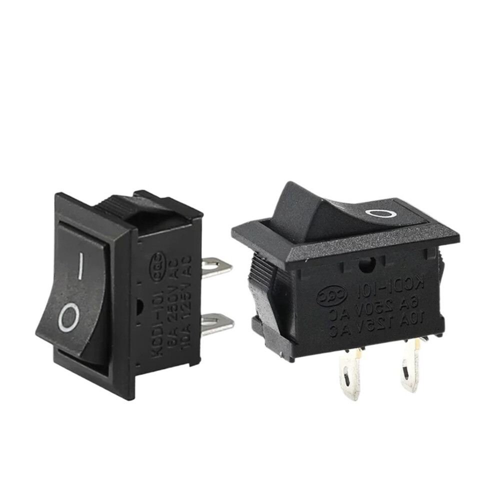 Black Snap-In Rocker Switch 2 Pin Power Switches Spst Boat-Shape Push Button Switches 15X21mm Toggle Switch Kcd11 / Kcd1 9083649239513