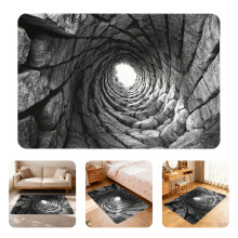 3D Vortex -matto, Stereo Vision -kivireikäkuvio, imukykyinen piilevämutamatto keittiön mutaiseen sisustukseen, harmaa 20 x 32 tuumaa