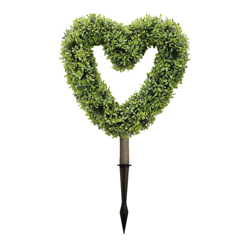 Árvore topiária de coração oco, folhagem artificial de 66 cm (26 polegadas) com