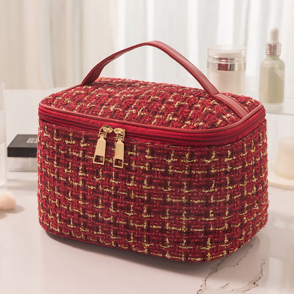 Quilted Makeup Bag Set â Travel Toiletry Organizer Pouches with Zipper, Cute Cosmetic Bags for Women & Teen Girls