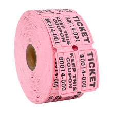 Boletos de rifa amarillos, 500 pares, rollo doble de 2" x 1".