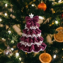 6IN DIY Crochet Christmas Tree & Santa Doll Kit for Beginners – Learn to Crochet Holiday Plush Decor, Compatible with Xmas Ornaments