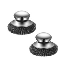 2PC Heavy-Duty Scouring Pads with Handle for Kitchen, Pots, Pans, Grills & Sink – Compatible with Steel Surfaces