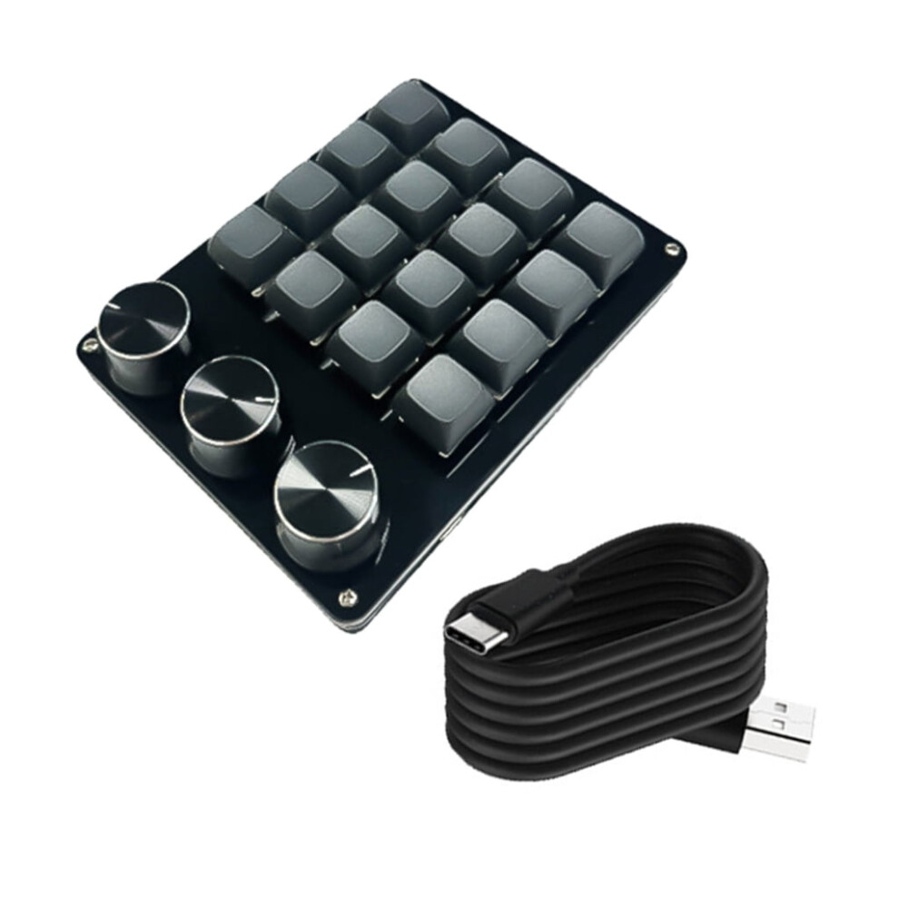 16-Key Mechanical Macro Keypad With 3 Rotary Knobs 9058772271372
