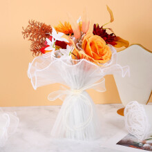 Floral Wrap Flower Wrapping Mesh White