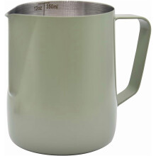 Stainless Steel Espresso Steaming Pitchers Frothing Pitcher Jug Coffee Milk Frothing Cup, Coffee Steaming Pitcher - Green, 12 oz(350 ml)