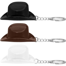 Porte-clés ouvre-bouteille chapeau de cowboy en métal (3 pièces)