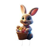 Coniglietto di Pasqua, Pavimento decorativo per esterni, Pasqua, Decorazione per il giardino di Pasqua, Pavimento decorativo primaverile, Taglia