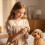 Mini peluche chiot 7 cm beige 3