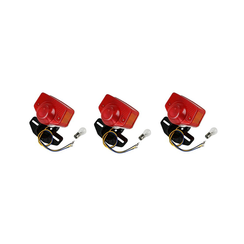 3X Motorcycle Brake Tail Tail Assembly With Bulb For Ct70 Ct90 Ct125 Xl70 Cl70 Cl90 Jialing Jh70 Light 6032356009301