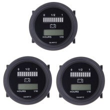 3X 12V/24V/36V/48V/72V LED Digital Battery Status Charge Indicator with Hour Meter Gauge Black