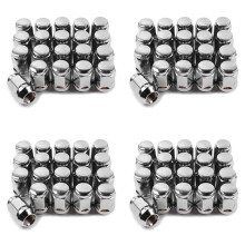 80 St 14X1,5 Spännmutter - 19 mm Spetsmutter 1,38 Tum Lång 3/4 Tum Sexkantskrom Krom Muttrar, för 1999-2021 Chevy Silverado 1500