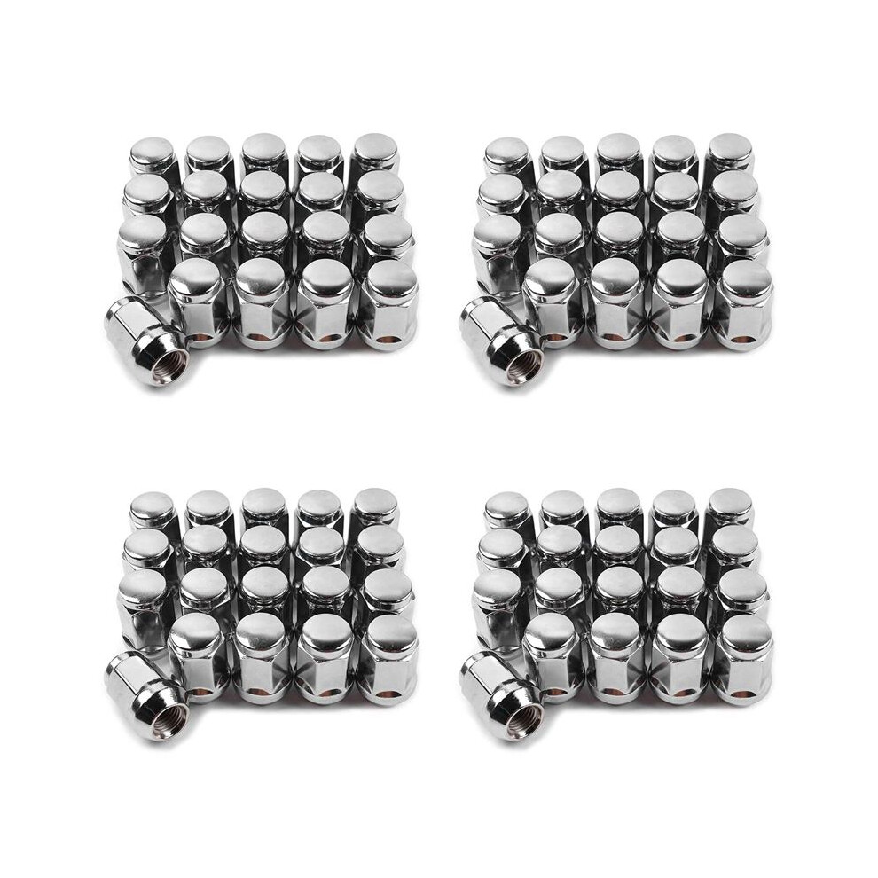 80Pcs 14X1.5 Lug Nuts - 19Mm Lug Nut 1.38 Inch Tall 3/4 Inch Hex Chrome Lug Nuts, For 1999-2021 Chevy Silverado 1500 6033664555023