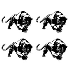 4X Tiger Car Sticker Cool Decals Vinyl Waterproof Auto Tuning Styling Black