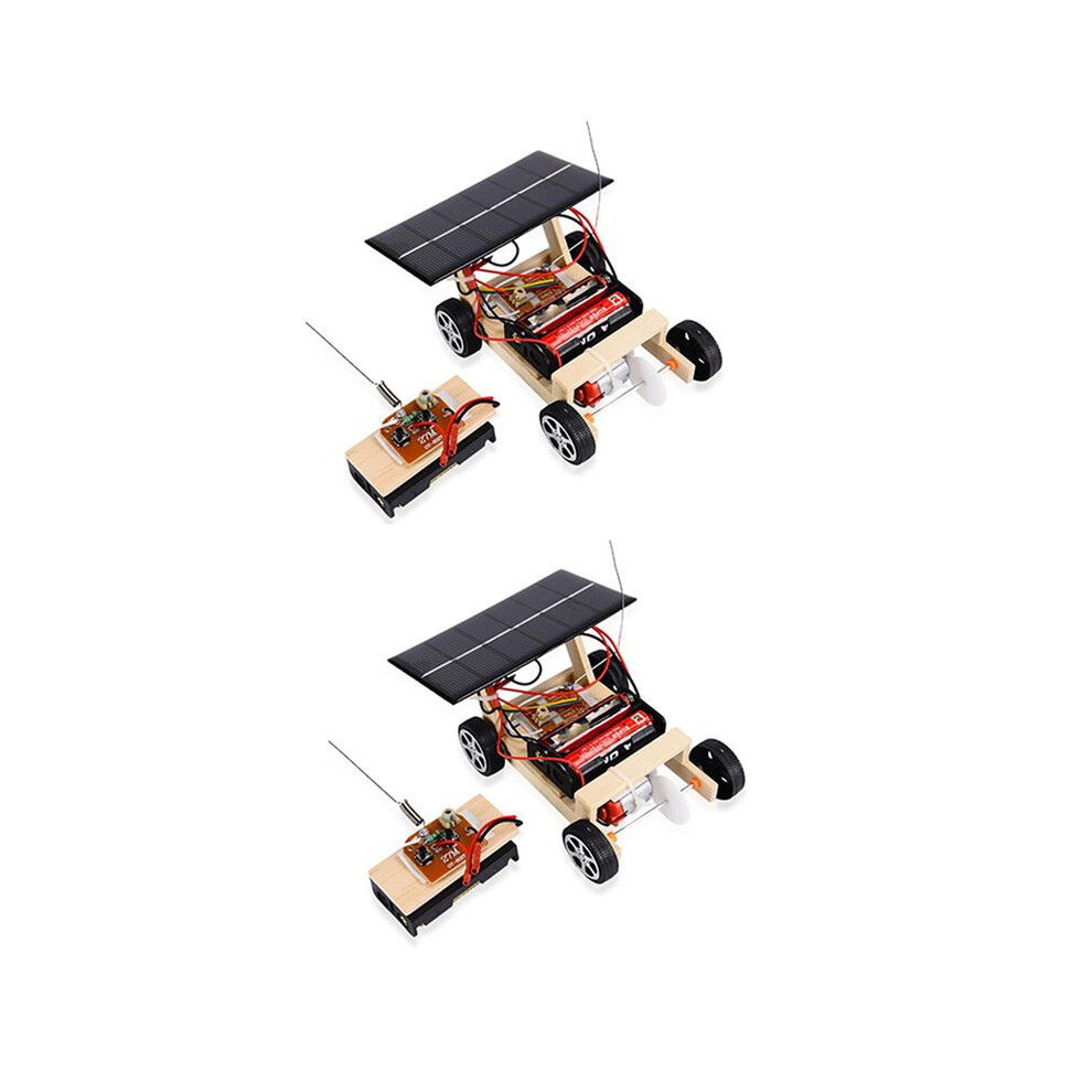 2X Assemble Solar Car Remote Control Rc Car Educational Toys Diy Science Technology Car Toys Set For Children Gifts 4711127680704