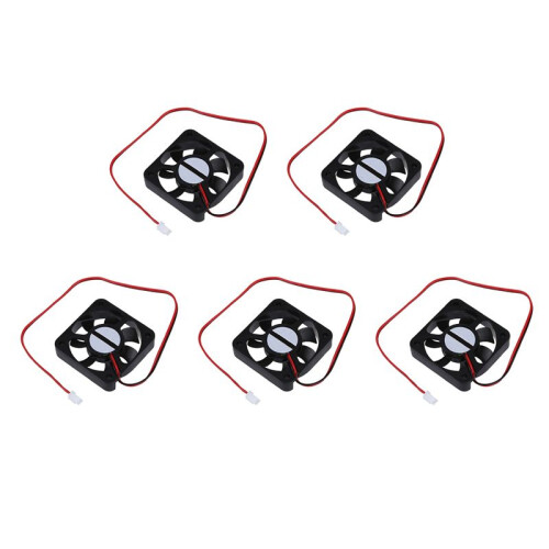 5X  12V 2 Pins Stecker Brushless Luefter 50mm X 50mm X 10mm 1