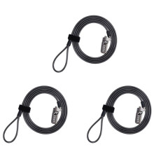 3X Seguridad Antirrobo CombinacióN Bloqueo de Cable para Computadora PortáTil Bloqueo de ContraseñA de 4 DíGitos
