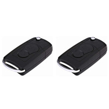 2X voor  Actyon Kyron Rexton Flip Afstandsbediening Autosleutel Shell Case 2 Knoppen Auto Accessoires, Zwart