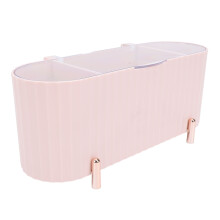 Dispenser porta cotton fioc a 3 scomparti, rosa, 213x90x70 mm