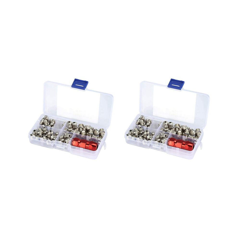 122Pcs Grease Fitting Pack M6/M8/M10 Metal Nipple Mechanical Lubrication Part Grease Nipple Fitting Assortment Kits 6031068221520