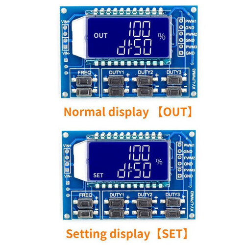 4Pcs 3 Channel PWM Pulse Generator Adjustable Frequency Square Wave Rectangular Wave Signal Generator Module 2