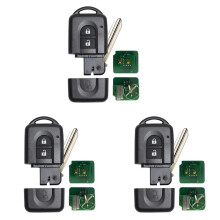 3X Auto Keyless Entry Afstandsbediening Sleutel met 2 Knoppen 433MHz ID46 Chip voor X-Trail Qashqai Pathfinder 285E34X00A 285E3EB30A
