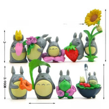 (Sunflower)Juguete de PVC Totoro Micro Decoración de Paisaje con Desarrollo Emocional para Niños