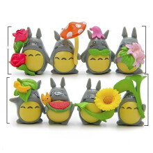 (Mushroom)Juguete de PVC Totoro Micro Decoración de Paisaje con Desarrollo Emocional para Niños