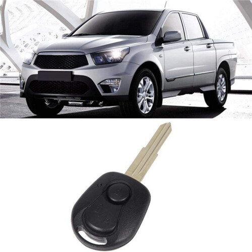 2X 2 Buttons Remote Key Shell for  Actyon Kyron Rexton Uncut Blade Key Fob Cover Case Replacement ,A 2