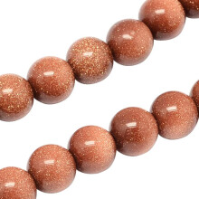 hebras de cuentas de piedra dorada de 8 mm, cuentas redondas sueltas de piedras preciosas para la fabricación de joyas, 48 piezas por hebra.