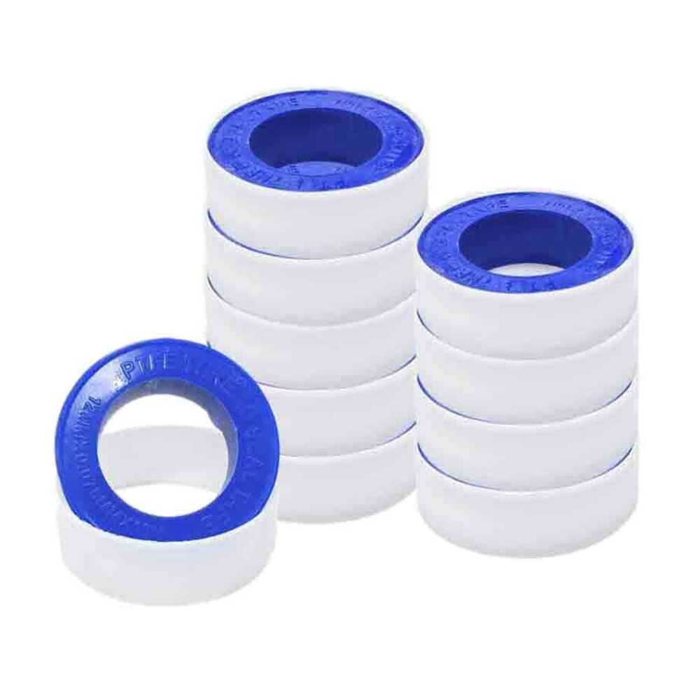 Ptfe Thread Seal Tape, 10-Roll White Plumber Tape, For Shower Duct Pipe Fitting Leakproof Sealing 9405492093188