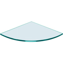 30,5 cm x 30,5 cm kvartrund flytende glasshylle – kun hylle – herdet – 1,2 cm tykk – flatt, polert glass