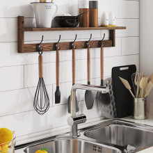 Porte-manteau mural en bois de 73,4 cm (28,9 pouces) résistant à la rouille
