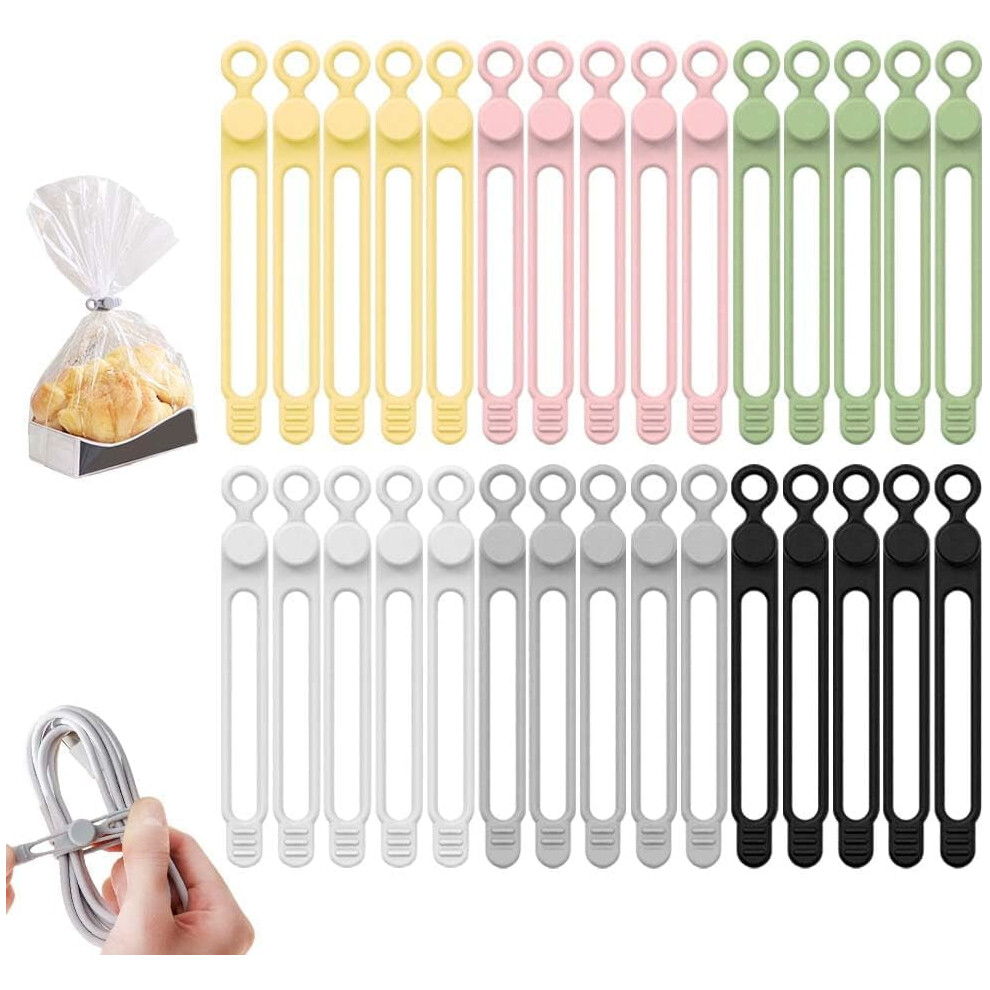 Silicone Cable Ties With Button Lock Â 20 Pack 928792039087
