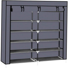 Étagère à chaussures, organisateur de rangement à 7 niveaux pour 36 paires de chaussures, portable, double rangée, avec revêtement en tissu non